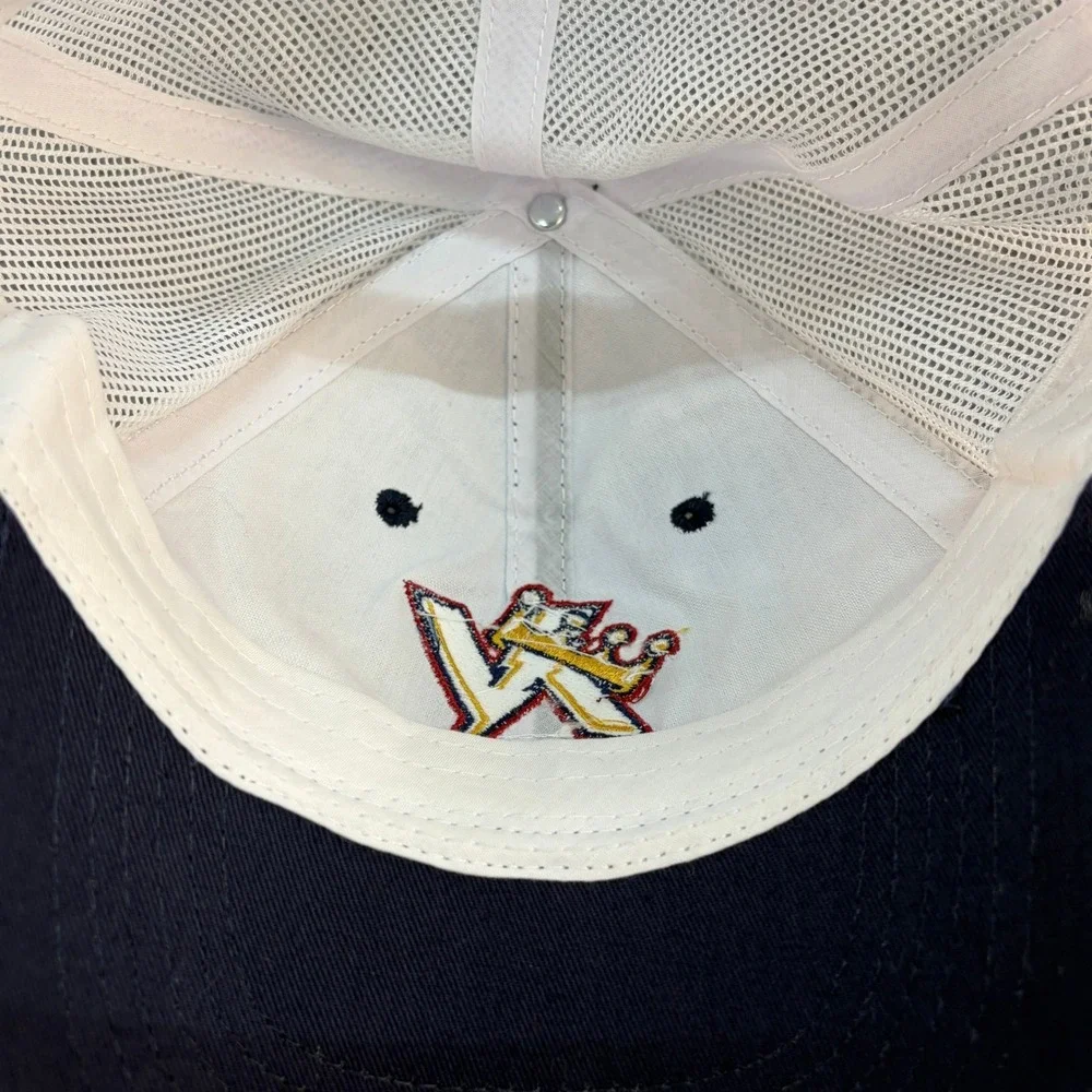 Nissin Top Ramen Trucker Hat Navy Blue White Mesh Snapback Cap Logo Patch